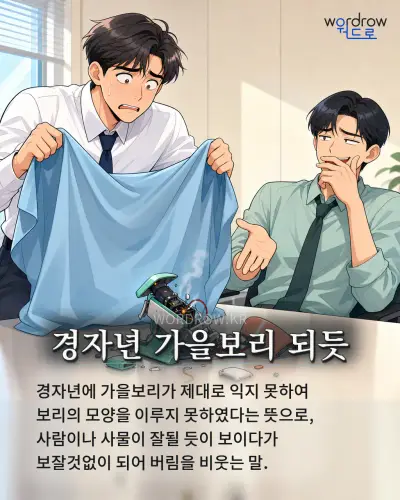 한국어 속담 “경자년 가을보리 되듯” 1컷 일러스트