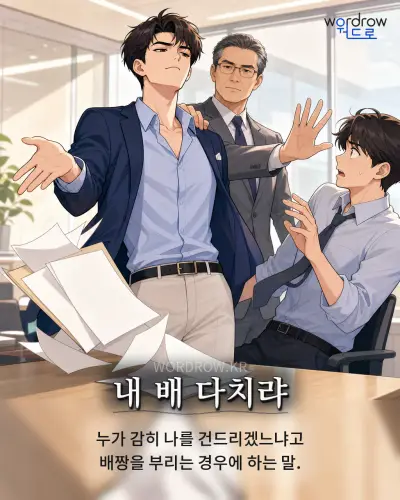 한국어 속담 “내 배 다치랴” 1컷 일러스트