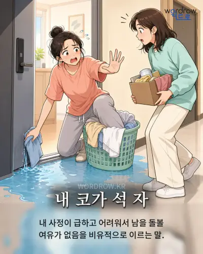 한국어 속담 “내 코가 석 자” 1컷 일러스트