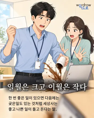 한국어 속담 “일월은 크고 이월은 작다” 1컷 일러스트