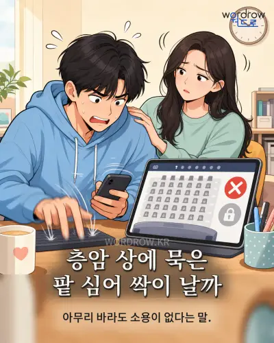 한국어 속담 “층암 상에 묵은 팥 심어 싹이 날까” 1컷 일러스트