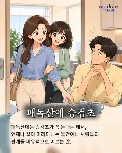 한국어 속담 “패독산에 승검초” 1컷 일러스트