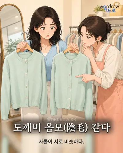 한국어 속담 “도깨비 음모(陰毛) 같다” 1컷 일러스트