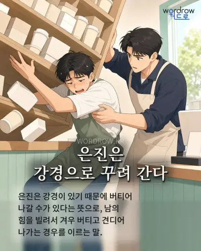 한국어 속담 “은진은 강경으로 꾸려 간다” 1컷 일러스트