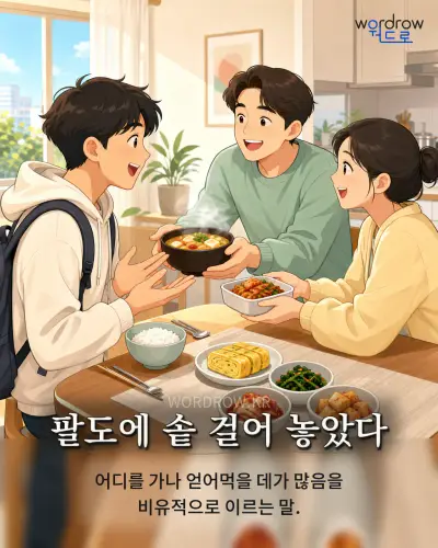 한국어 속담 “팔도에 솥 걸어 놓았다” 1컷 일러스트