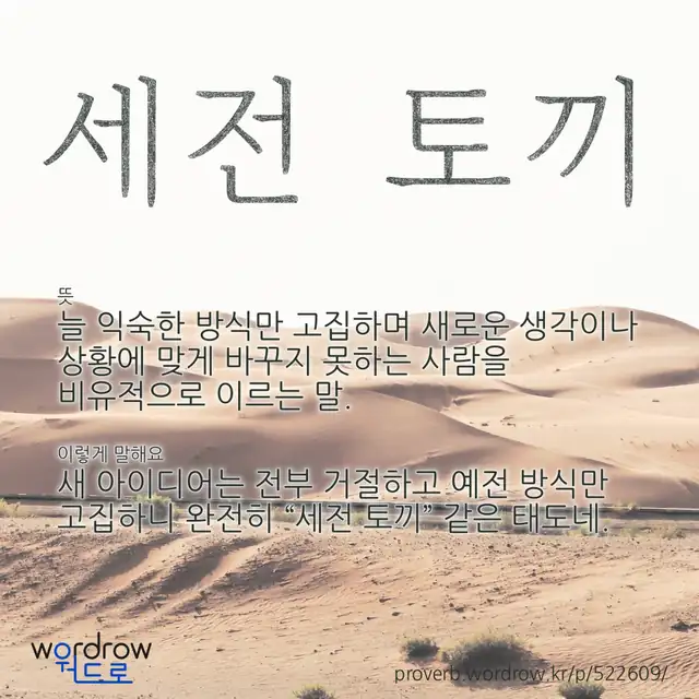 “세전 토끼” 글씨와 뜻·예문이 완성된 속담 영상 포스터